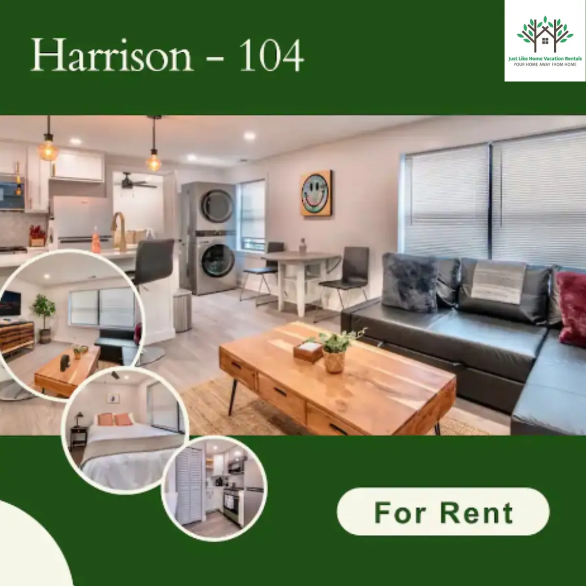 The image showcases a stylish, modern living space with a plush sofa, inviting dining table, chic wall art, and a sleek coffee table arranged in an open-plan layout. The room is bathed in natural light, creating a welcoming space for relaxing, socializing, or enjoying a cozy meal.